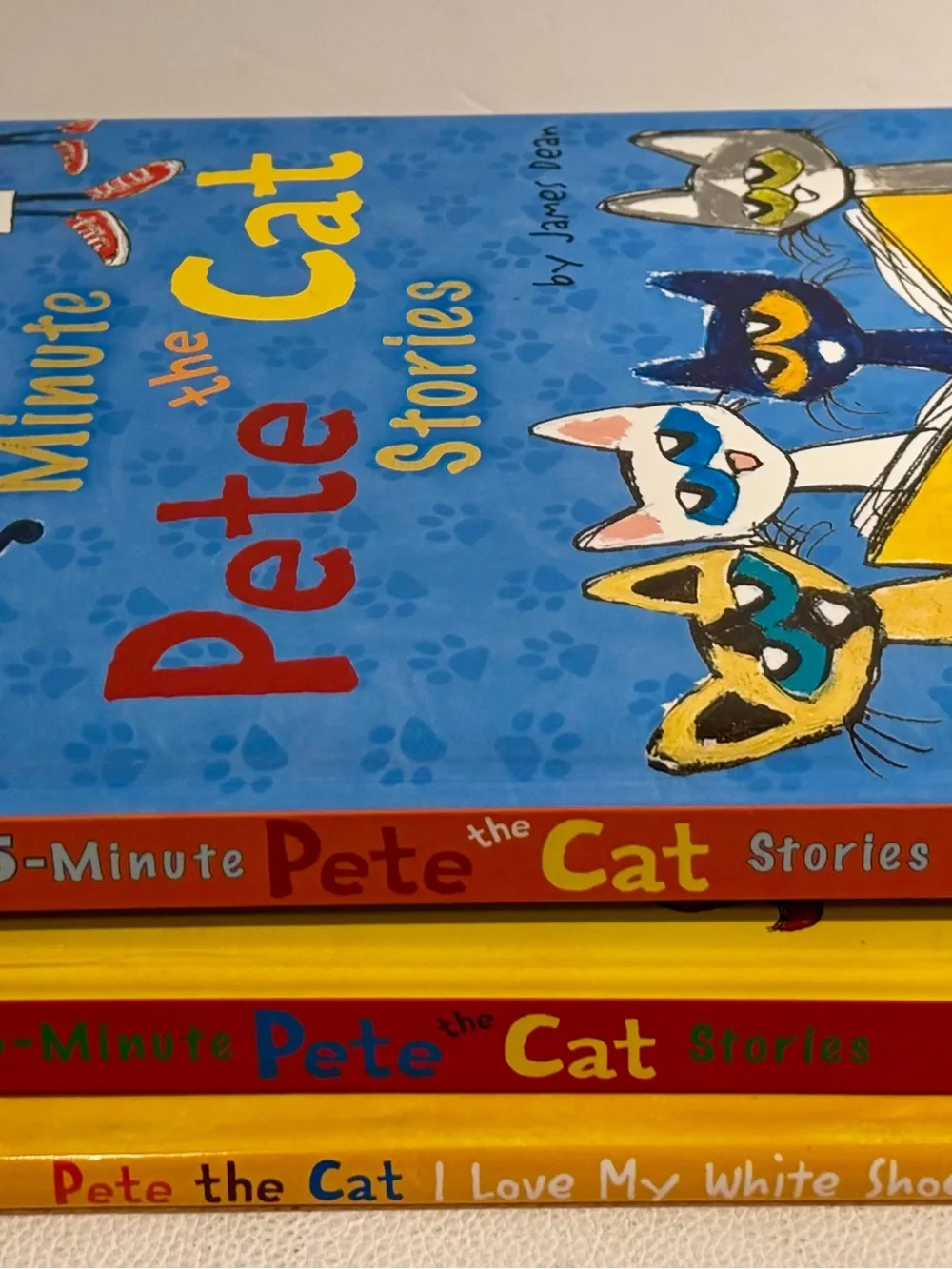 Pete the Cat 3 Hardcover Book Lot 5-Minute Stories I Love My White Shoes Kids
